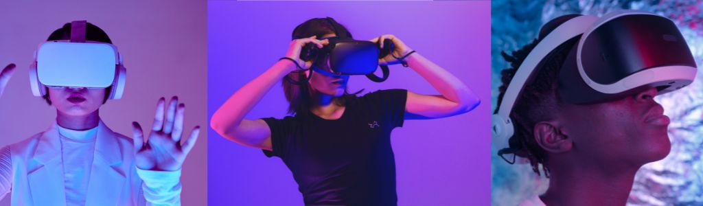 3 femmes avec des casques de réalité virtuelle