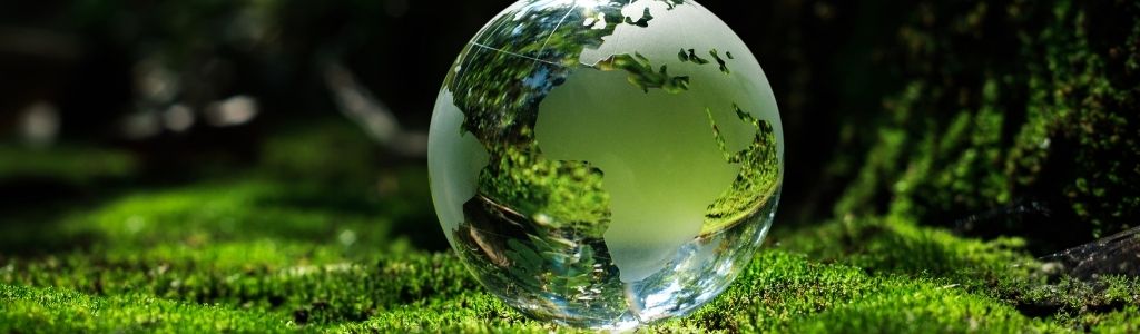 la terre comme une bulle de verre dans la nature